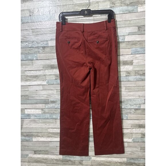 Women’s Soft Surroundings Chino Pants Maroon Wide Leg Size 6 - Picture 6 of 11